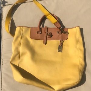 Yellow Dooney and Bourke Editor Travel Tote